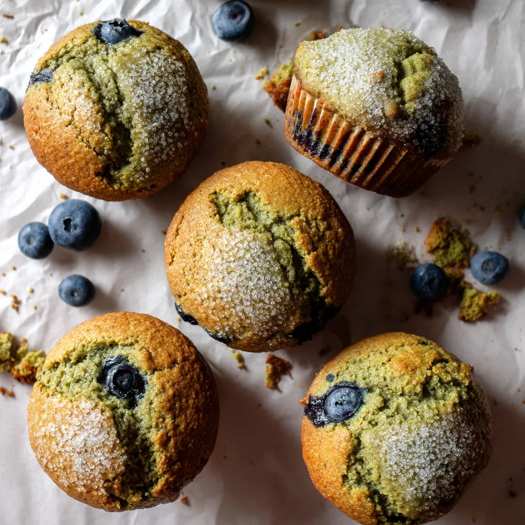 A muffin with blueberries on top.