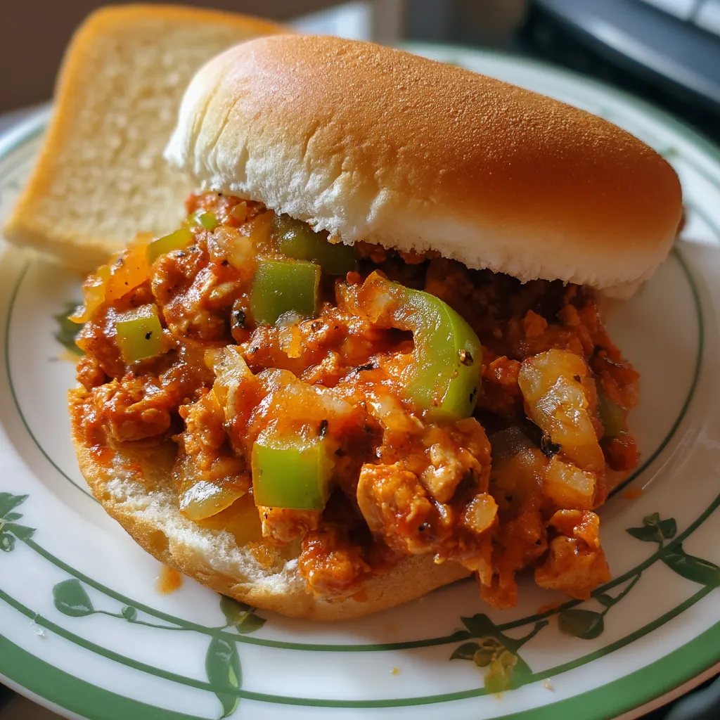 A sandwich with meat and vegetables on a plate.