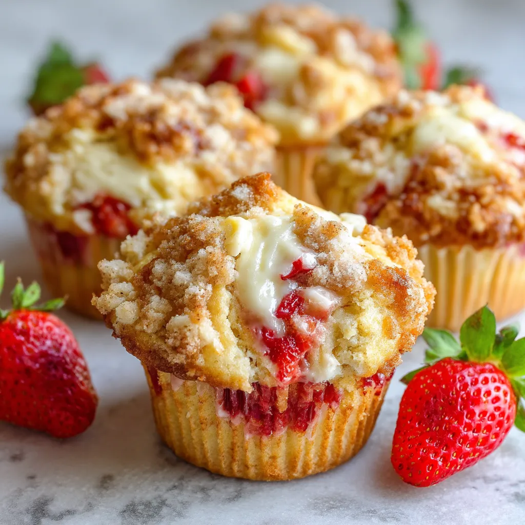 A cupcake with strawberries and cream.