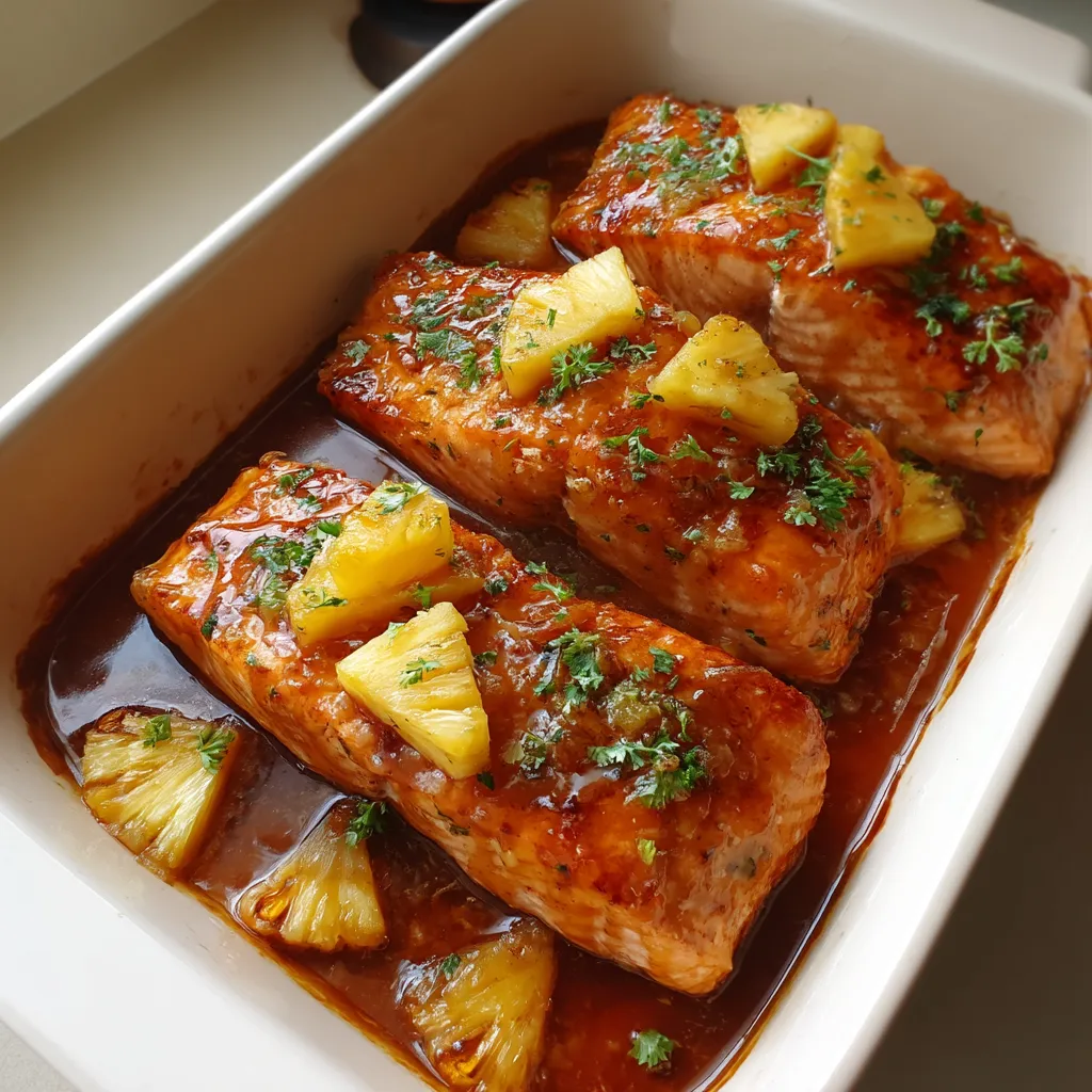 A bowl of food with pineapple and other ingredients.