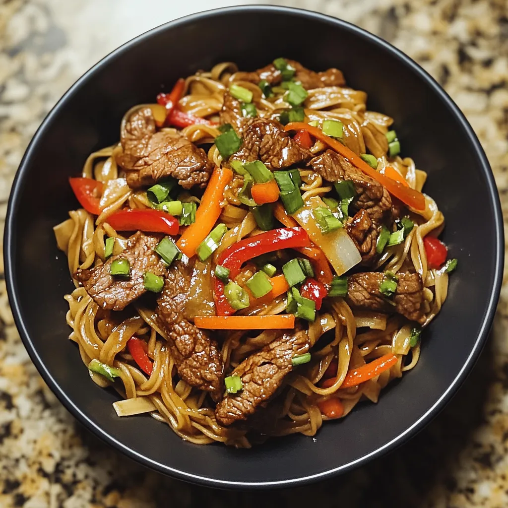 A bowl of noodles with meat and vegetables.