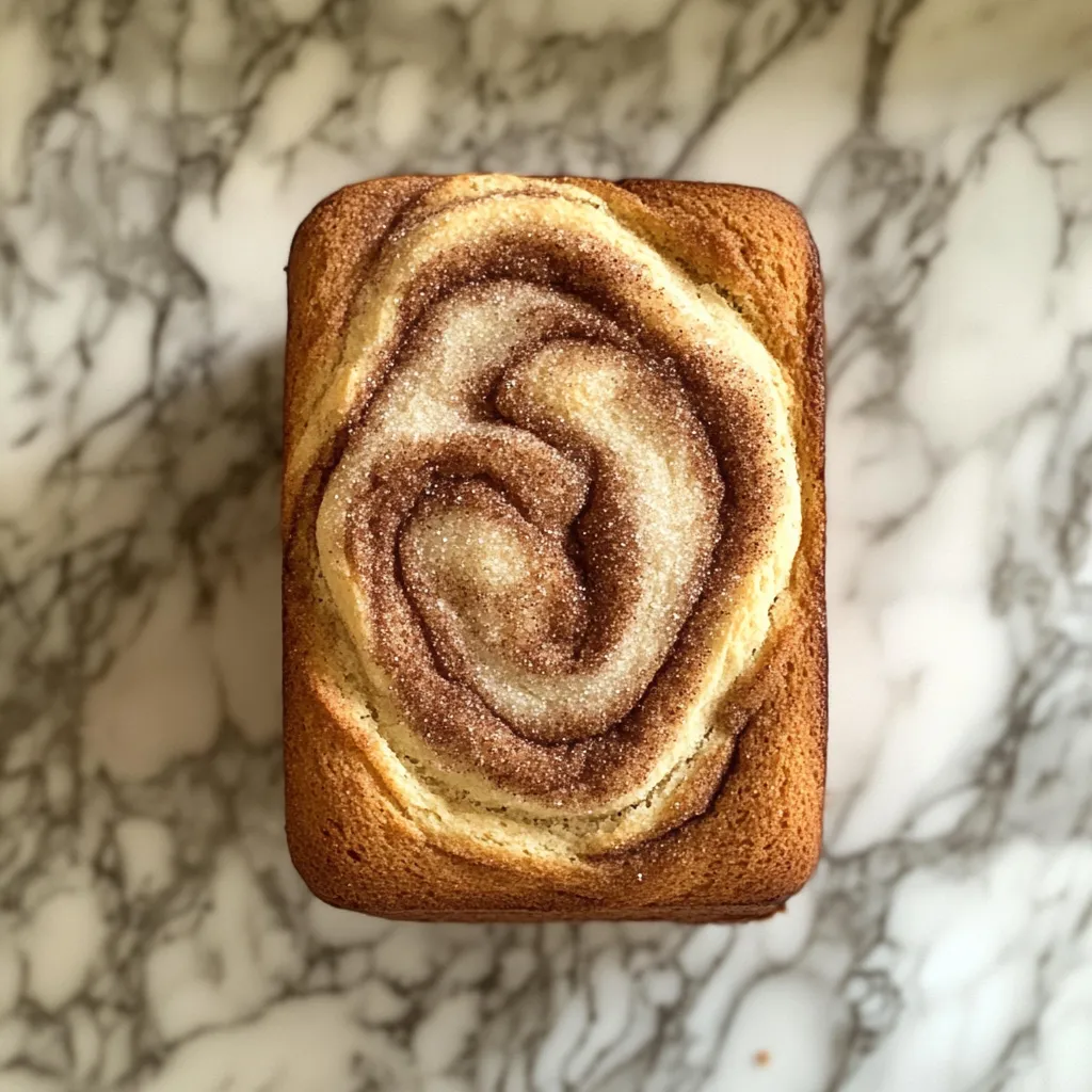 A slice of cinnamon roll on a marble counter.