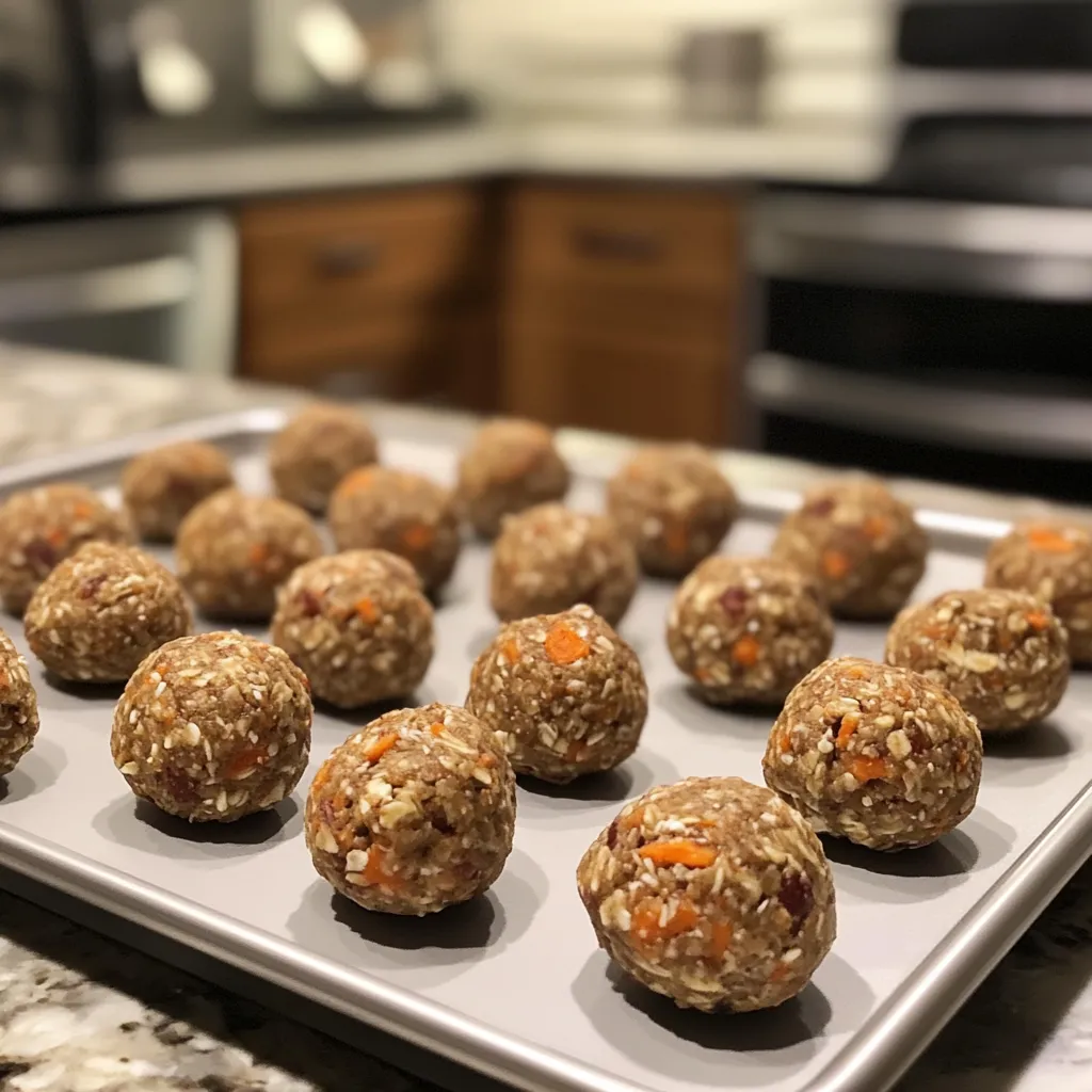 A tray of carrot balls.