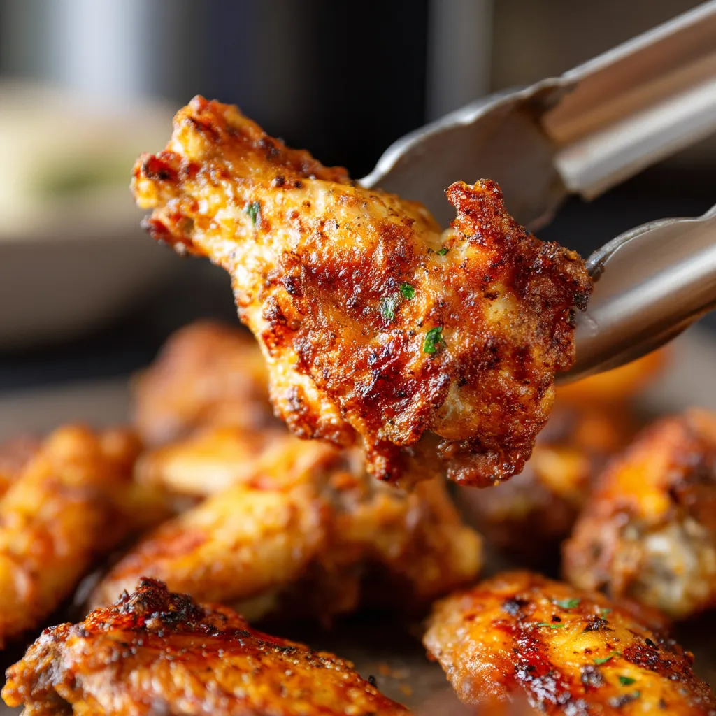 A fork is picking up a piece of chicken.