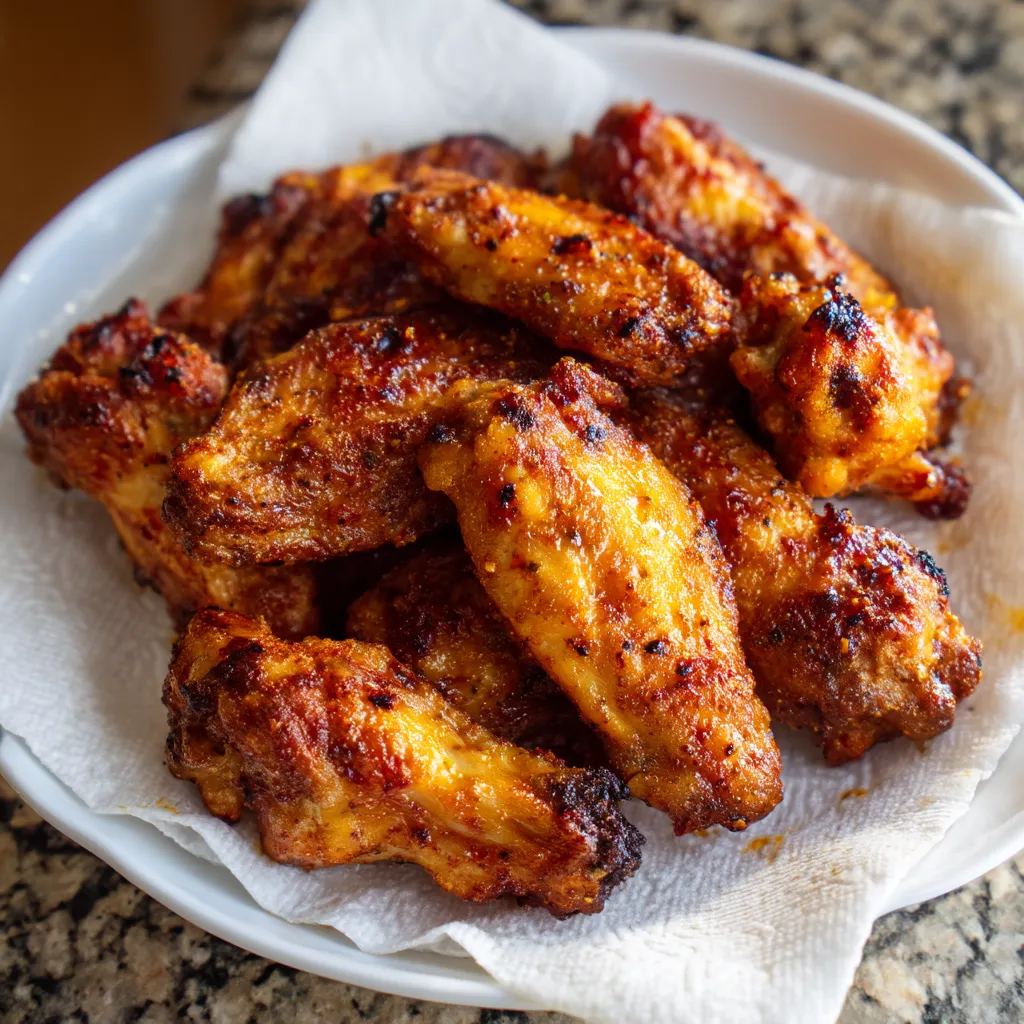 A plate of chicken wings.