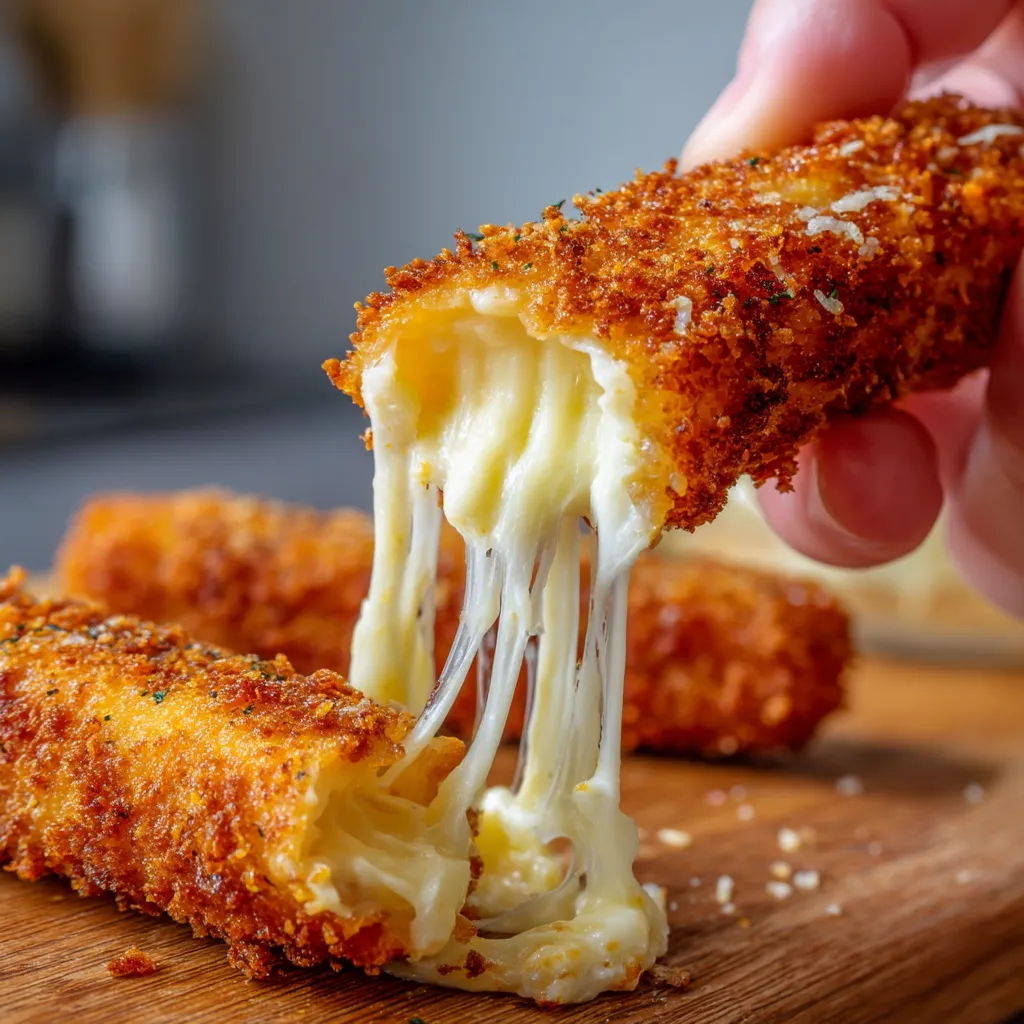 A hand holding a piece of food.
