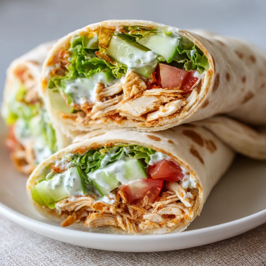 A plate with a wrap sandwich on it.