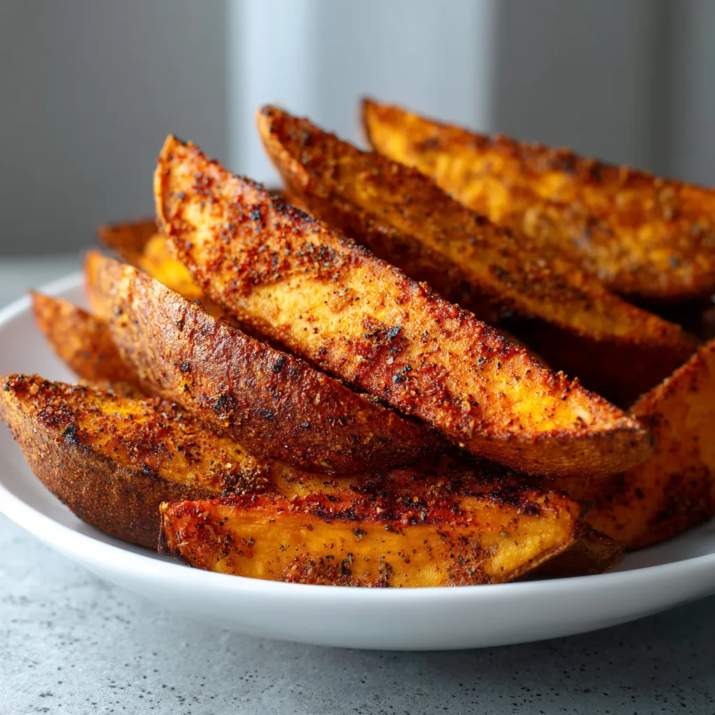A plate of roasted sweet potatoes.