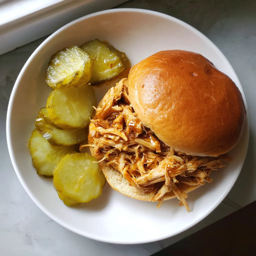 A plate of food with a sandwich and pickles.