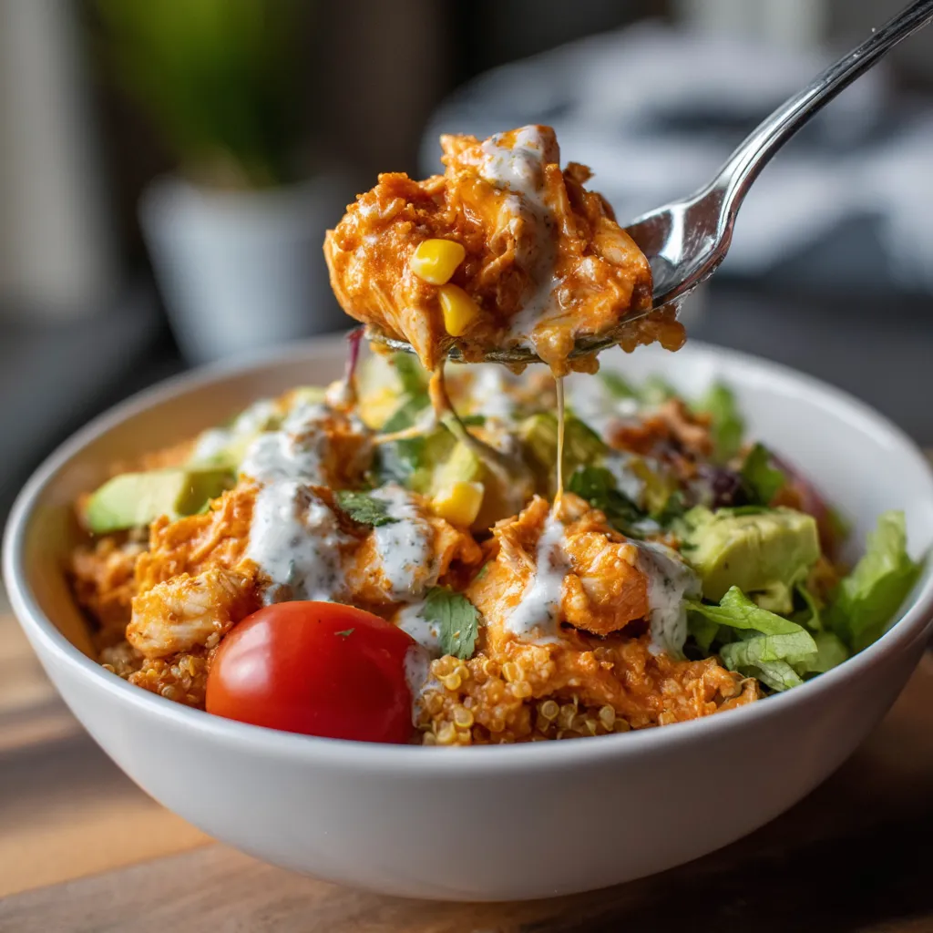 A bowl of food with a spoon in it.