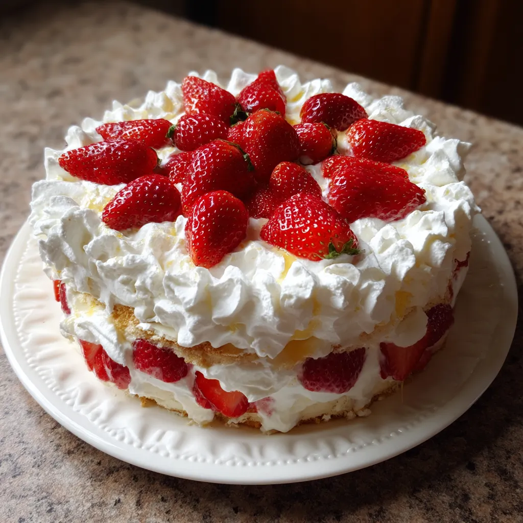 A white plate with a cake on it.