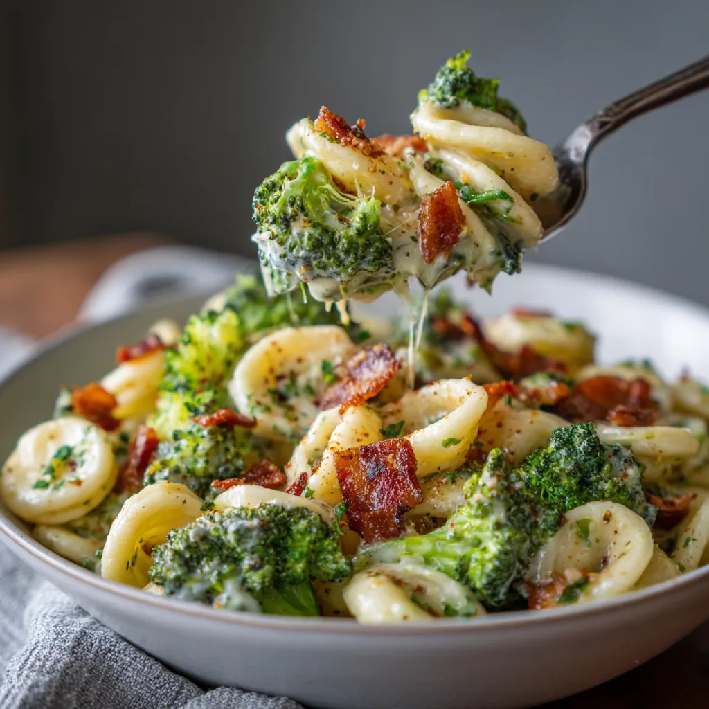 Spicy Bacon Broccoli Orecchiette