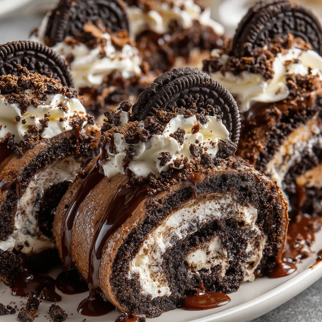 A plate of chocolate lasagna roll-ups.
