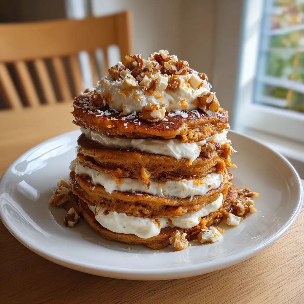 A stack of carrot cake pancakes.