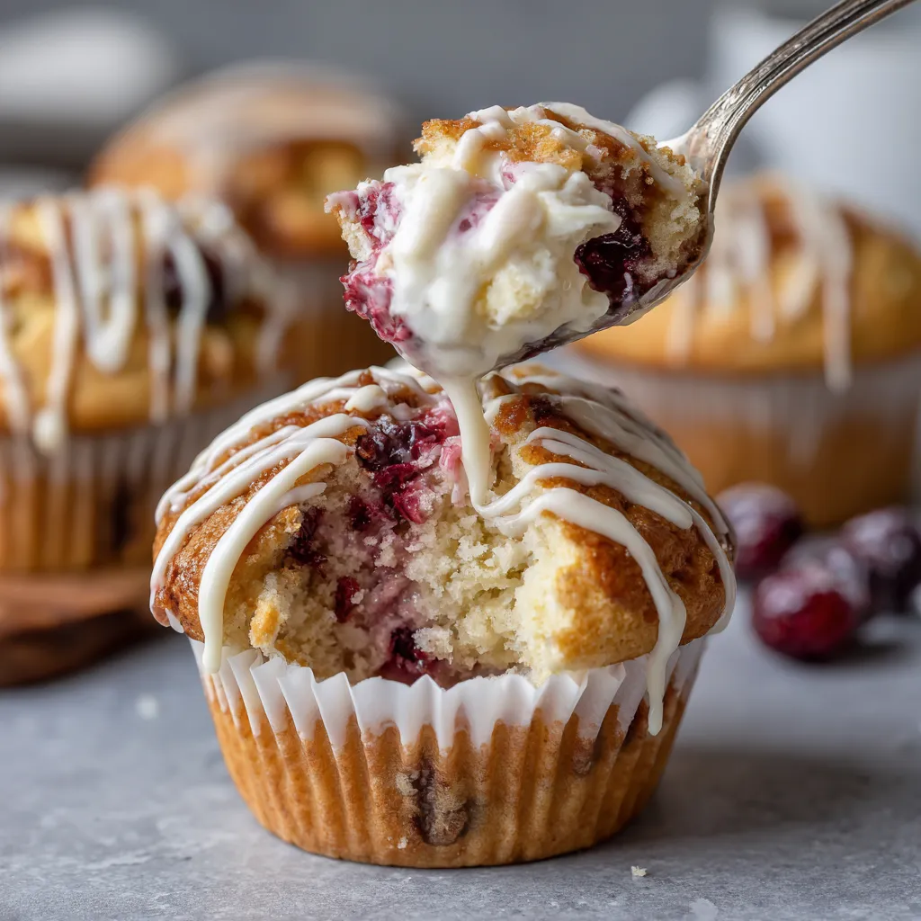 A cupcake with a fork in it.