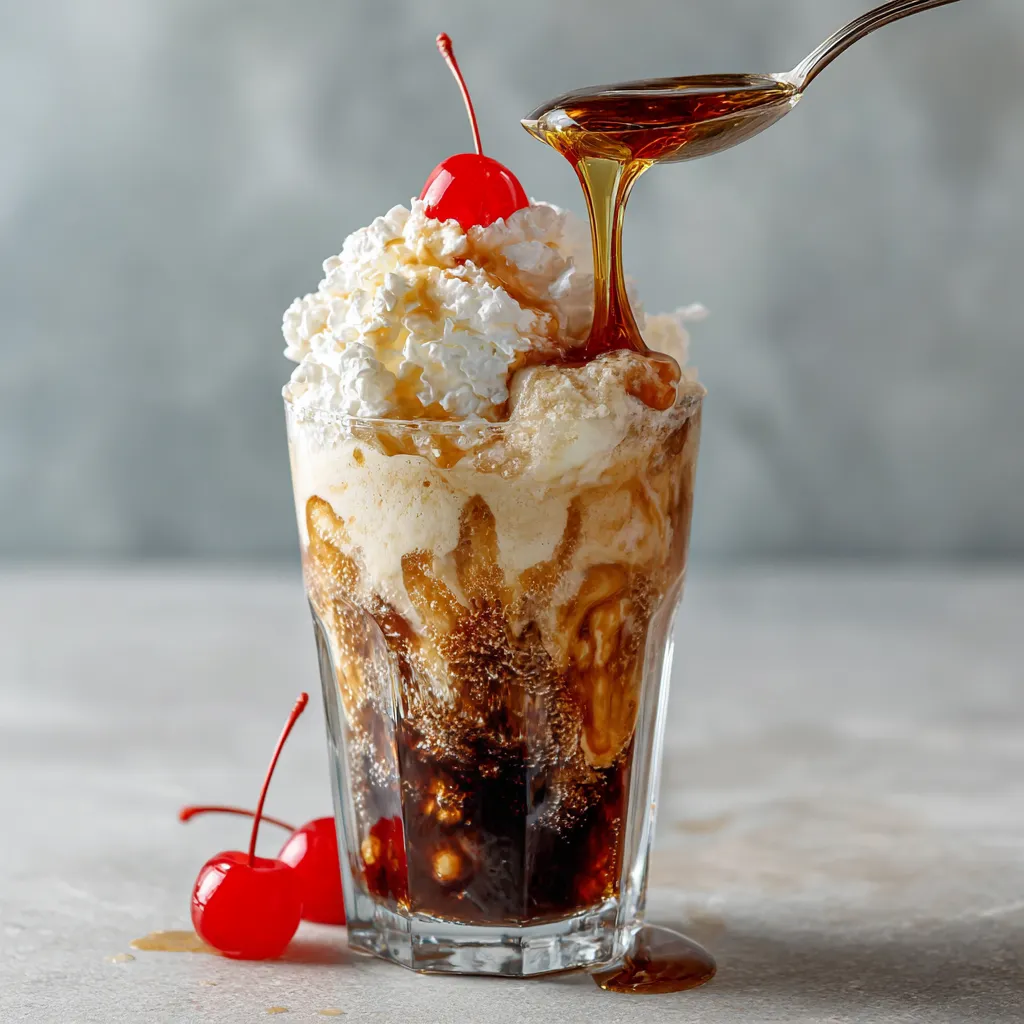 A glass of dirty soda with flavored syrups and cream.