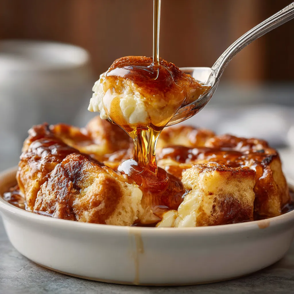 A bowl of French toast with syrup drizzled on top.