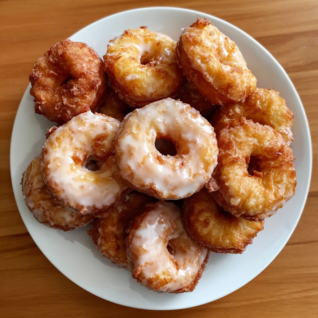 A plate of old-fashioned cake donuts.