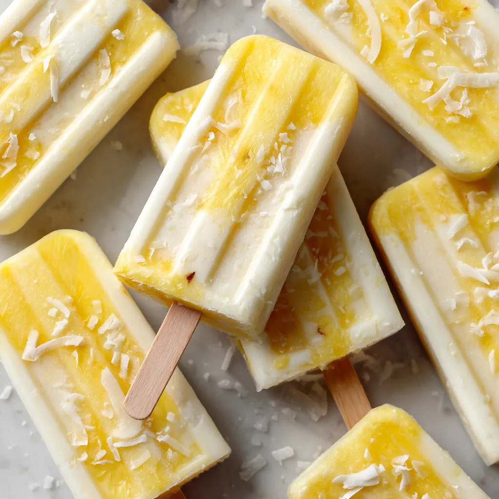 A plate of pineapple coconut popsicles.