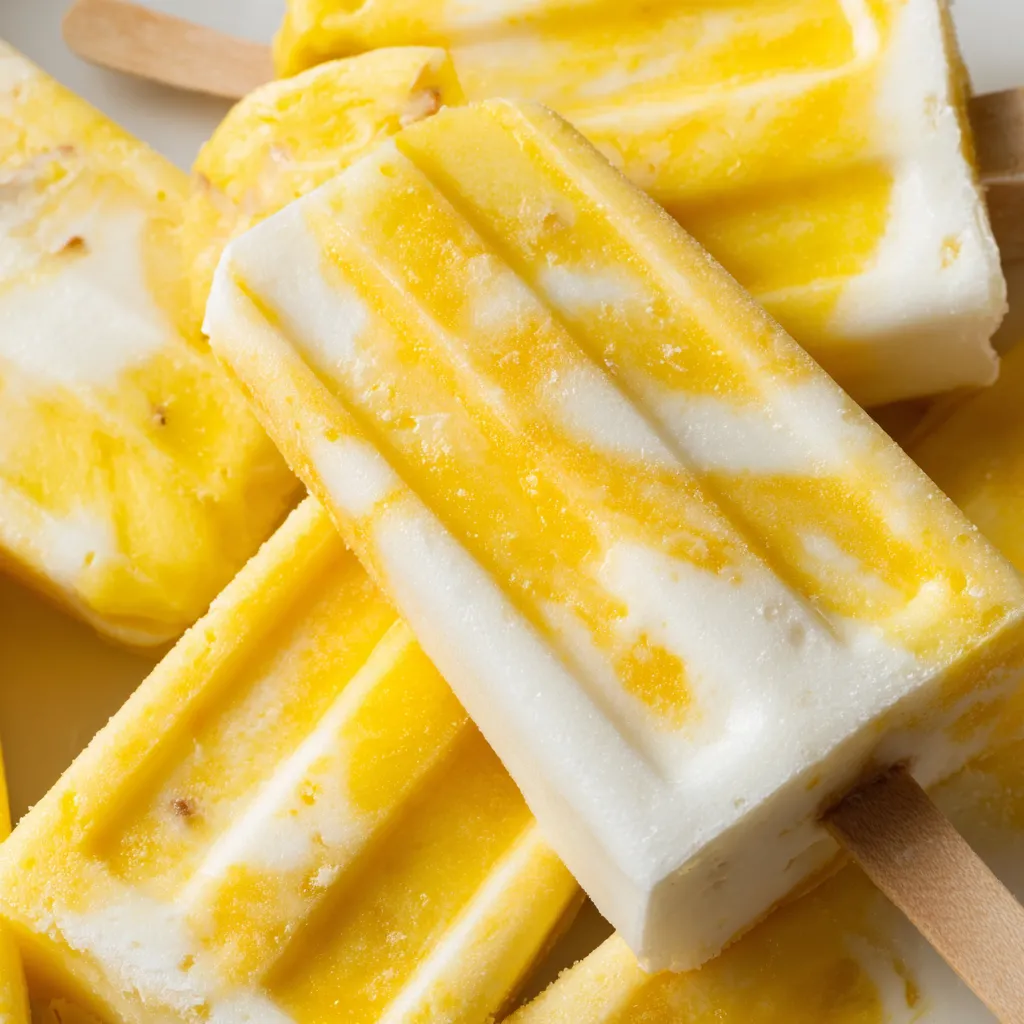 Pineapple Coconut Popsicles.