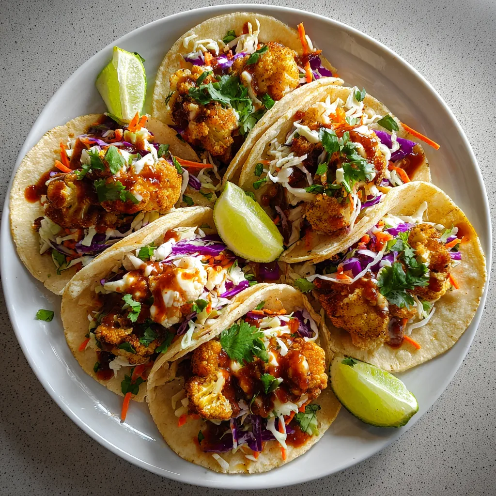 A plate of cauliflower tacos.