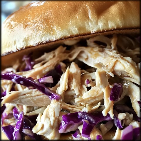 A sandwich with meat and coleslaw.