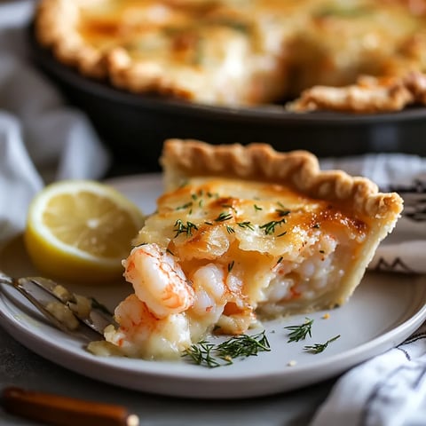 A slice of shrimp and cheese pie.