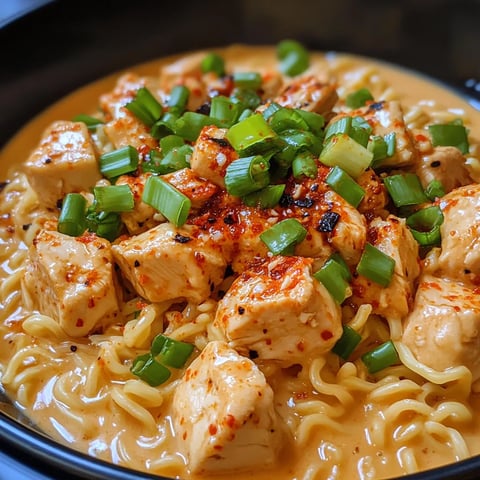 A bowl of noodles with chicken and vegetables.