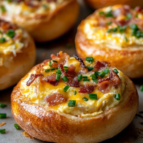 Bacon and egg breakfast pastries.
