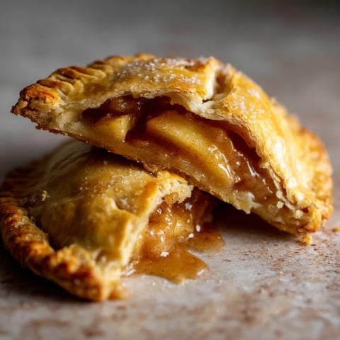 Two pieces of pie on a table.
