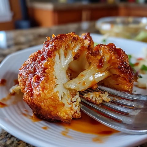 A piece of food on a fork.