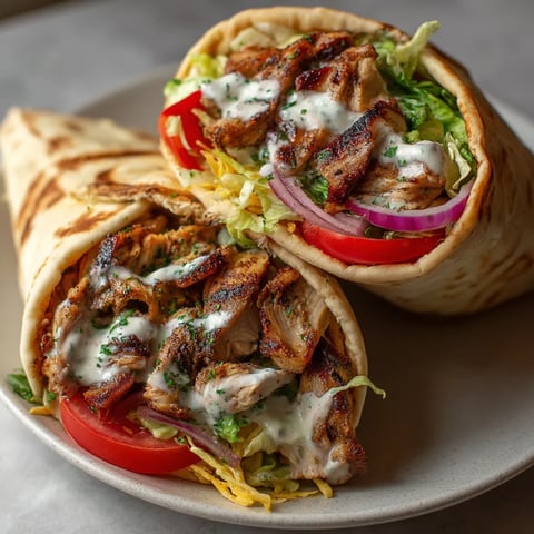 A plate with two wraps on it.